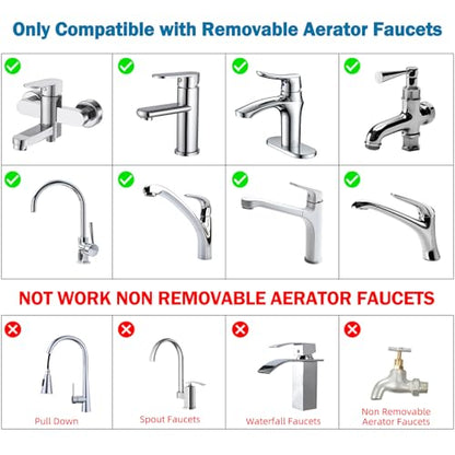 Hibbent Faucet Aerator, 360 Degree Kitchen Sink Faucet Aerator, Dual-function Swivel Big Angle Kitchen Faucet Attachment, Faucet Replacement Part, Matte Black - color: Matte Black, style: Dual Modes