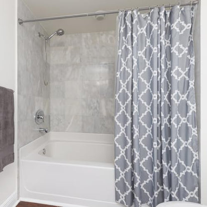 BLACK+DECKER Tension Shower Curtain Rod 42-72 Inch – Drill-Free Adjustable Curtain Rod, Rust-Resistant Stainless Steel Tension Curtain Rod for Shower, Bathroom, Window, Closet – 35 lb Capacity - color: Satin