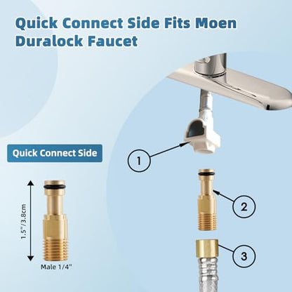 Universal Kitchen Sink Spray Attachment/Hose/Holder Set, Brushed Nickel | NSF/ANSI/CAN 372 Certified, Compatible with Moen/Delta Faucet, Kitchen Side Sprayer, Kitchen Sink Faucet Sprayer Replacement - color: Brushed Nickel, style: Sprayer Head/Hose/Holder