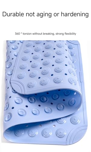 White 30×18 Upgraded Raised-dot Bathroom Non-Slip Suction Cups, Shower mats and Bathtub mats with Drain Holes and Small Raised dots for Comfortable Massage. Machine-Washable and Durable.