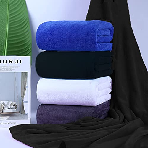 MYLSMPLE Luxury Microfiber Extra Large Bath Towel Beach Bath Sheet Fast Drying Towel Soft Absorbent Hotel Towel(36 Inch X 72 Inch, Black) - color: Black
