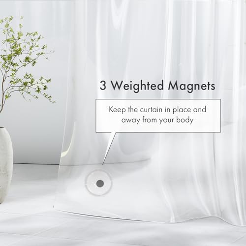 Stall Shower Curtain Liner, 52x72 Clear Shower Liner PEVA Medium Weight Inside Shower Curtains for Bathroom with Rustproof Grommets - color: Clear, size: 54"W x 72"L (Pack of 1)
