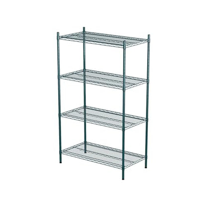 APLSS NSF 4-Tier Green-Epoxy Storage Shelves, 18"x36"x63", Moist&Dry Environments, Commercial Heavy Duty Steel Wire Shelving Unit, 800lbs Per Shelf, Walk-in Cooler&Freezer Kitchen - color: Green Epoxy, size: 18"x36"x63"