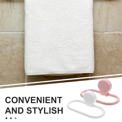 COHEALI 2pcs Adhesive Towel Rings No Drill Hand Towel Holders for Bathroom Kitchen Wall Mounted Space Saving Self Adhesive for Home Decor