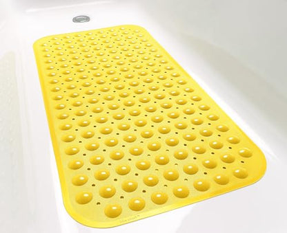 Large Non-Slip Bathtub & Shower Mat 31”x16” (Smooth/Non-Textured Tubs Only) Safe, Clean, Machine-Washable, Superior Grip&Drainage, Vinyl, Opaque Yellow - color: Opaque Yellow, size: Large (31"x16")