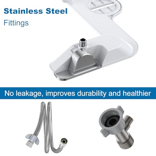 Bidet Attachment for Toilet, Non-Electric Bidet Self-Cleaning Dual Nozzle (Feminine/Rear Wash), Cold Water Bidets Sprayer for Existing Toilets Cover with Adjustable Pressure, Easy to Install, Chrome - color: Chrome, style: EB011