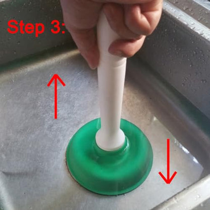 NewFerU Drain Plunger, Small 4-Inch Sink Clog Remover, Mini Hand Unclogger | Rubber Cup Plumber Helper, Force Tiny Compact Tool with 9 inch Short Handle for Kitchen Bathroom, Toilet, Shower, Bath Tub - color: Green