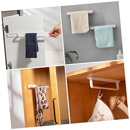 VALICLUD 2pcs Wall-Mounted Sliding Storage Rack Over Door Towel Rack Modern Bathroom Towel Holder Material Space-Saving White
