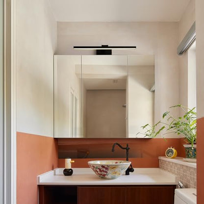 mirrea 24-Inch Matte Black LED Vanity Light Over Medicine Cabinet | Extendable Arm,5CCT, Dimmable, Adjustable light angle,Bath Bar Lighting,Modern