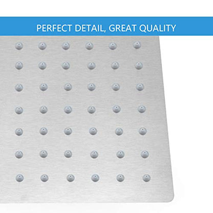 NearMoon Rain Shower Head, High Flow Stainless Steel Square Rainfall Shower, Waterfall Bath Shower Body Covering, Ceiling or Wall Mount (16 Inch, Brushed Nickel) - color: Brushed Nickel, size: 16 Inch Square