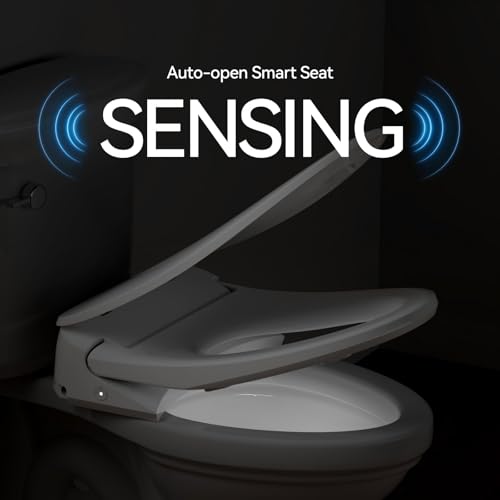 R&T V303 Electric Bidet Seat, Auto-Open Elongated Toilet Seat, Instant Warm Water, Adjustable Heated Seat, Air Dryer, Night Light, Remote Control, Bidet Attachment for Toilet - color: V303 ● Luxy/Auto Open