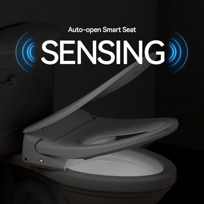 R&T V303 Electric Bidet Seat, Auto-Open Elongated Toilet Seat, Instant Warm Water, Adjustable Heated Seat, Air Dryer, Night Light, Remote Control, Bidet Attachment for Toilet - color: V303 ● Luxy/Auto Open
