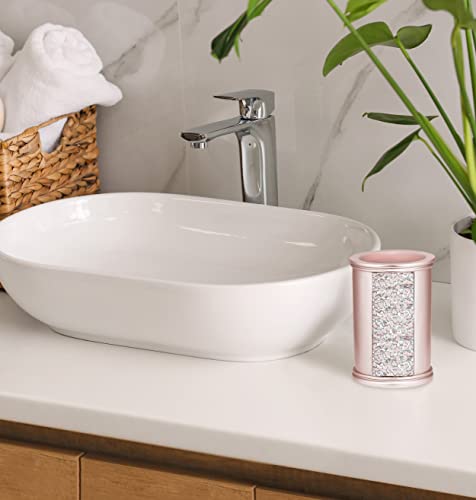Zahari Home Sinatra Bath Tumbler Toothbrush and Toothpaste Holder Makeup Brushes Organizer, Blush - color: Blush, size: 4.25" x 3" x 3" Tumbler