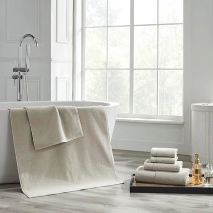 Modern Threads Waffle-Rib 6-Piece Towel Set – Premium Cotton Bath Towels, Ultra-Absorbent & Soft, Elegant Waffle Texture for Bathroom & Spa, Taupe - color: Taupe