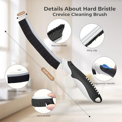 TQRR 6Pcs Hard Bristle Crevice Cleaning Brushes -Grout Scrub Brush | Window Groove Brushes, House Cleaning Supplies, Gap Cleaning Tools for Bathroom, Kitchen, Toilet, Tile, Sink, Home (6, Green)