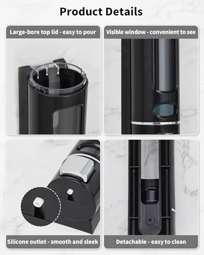 Shampoo and Conditioner Dispenser-400ML No Drill Shower Shampoo Dispenser | Shampoo Conditioner Body Wash Dispenser for Body Wash, Soap, Shower, Bathroom, Hotel, Kitchen - size: 400ML