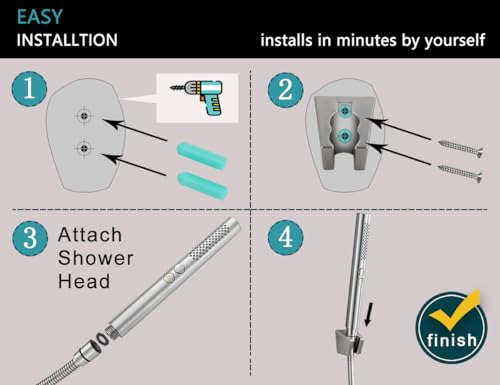 2-in-1 Handheld Shower Head Set with Long Hose – Brushed Nickel | Dual Function Spray Wand with Bracket – Perfect for RV, Dog Bath & Full-Body Rinse. 79" Extra Long Hose. Easy Install. - style: 2-in-1