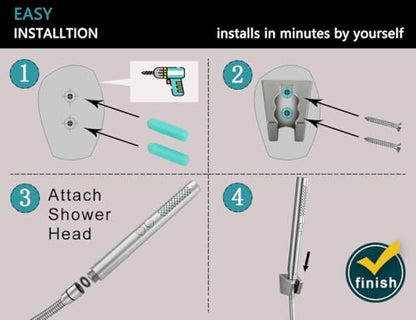 2-in-1 Handheld Shower Head Set with Long Hose – Brushed Nickel | Dual Function Spray Wand with Bracket – Perfect for RV, Dog Bath & Full-Body Rinse. 79" Extra Long Hose. Easy Install. - style: 2-in-1