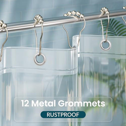 Titanker Clear Shower Curtain Liner, Plastic Shower Liner PEVA 72 x 72 Lightweight Waterproof Shower Curtains for Bathroom with Magnets and Rustproof Grommets - color: Clear, size: 72"W x 72"L (Pack of 1)