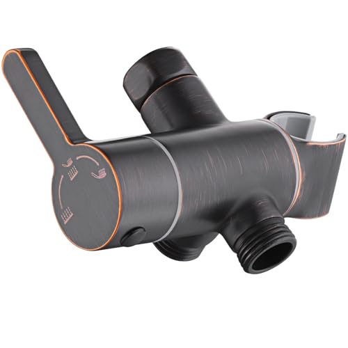 3 Way Shower Diverter Valve with Hand Shower Holder, G1/2 Shower Head Splitter, Shower Arm Diverter, Bathroom Universal Shower System Replacement Part (Oil Rubbed Bronze) - color: Oil Rubbed Bronze