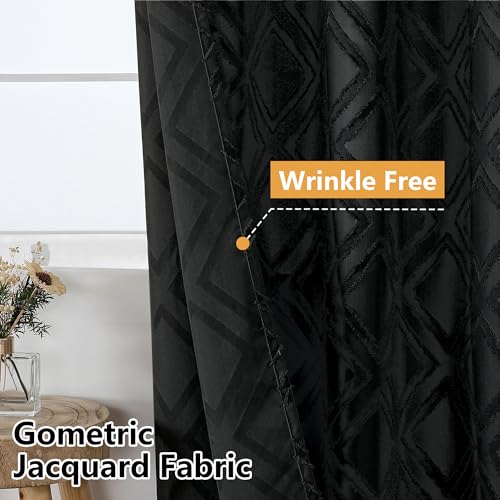 Black Shower Curtain Set for Bathroom, 36 “ Width Stall Small Boho Shower Curtain with 12 Hooks, Soft Lightweight Jacquard Design Fabric Shower Curtain, Machine Washable, Black, 36 W x 72 L - color: Black, size: 36"W x 72"L (Pack of 1)