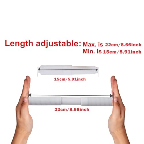 2 Pack 8.66 Inch White Toilet Paper Holder-Extended Version | Light Weight, ABS Material, Plastic Toilet Paper Holder Spring Rod in Household Restaurant - color: 2pcs