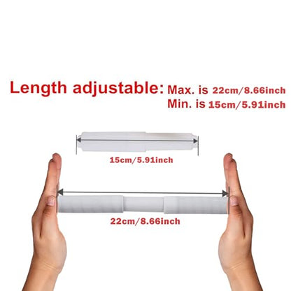 2 Pack 8.66 Inch White Toilet Paper Holder-Extended Version | Light Weight, ABS Material, Plastic Toilet Paper Holder Spring Rod in Household Restaurant - color: 2pcs