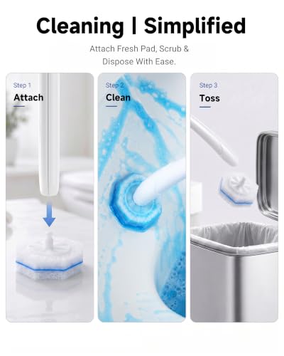 60 Count Toilet Wand Refills Compatible with Clorox Toilet Wand | 5X Cleaning Power Toilet Bowl Cleaners & 3-Layer High-Density Toilet Scrubber Refill-No Falling Apart, Instant Foam Cleaning - size: 1 Count (Pack of 60)