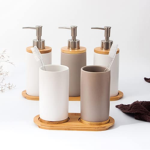 400ml Ceramic Toothbrush Cup Tumbler, Bathroom Cup Toothbrush Holder for Toothbrush and Toothpaste - style: Gray, Cup