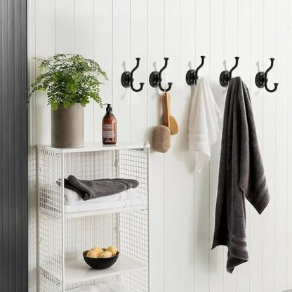 1 Pack 4-1/2 Inch Zinc Alloy Matte Black Towel Hooks | Solid Metal | Wall Mount | Robe Hooks | Coat Hooks | For Bathroom, Shower, Bedroom, Entryway | Bathroom Hardware Accessories - color: Black