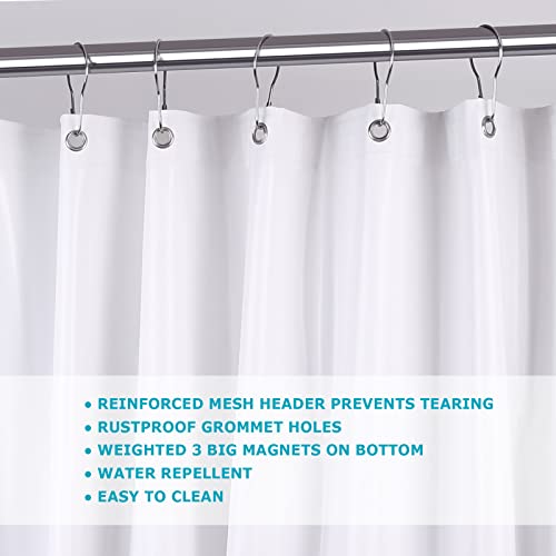 White Shower Curtain Liner,36 x 72 Inches Vinyl 10 G Heavy Duty Plastic Shower Curtain,Waterproof Weighted Bathroom Shower Liner - color: White, size: 36"W x 72"L (Pack of 1)