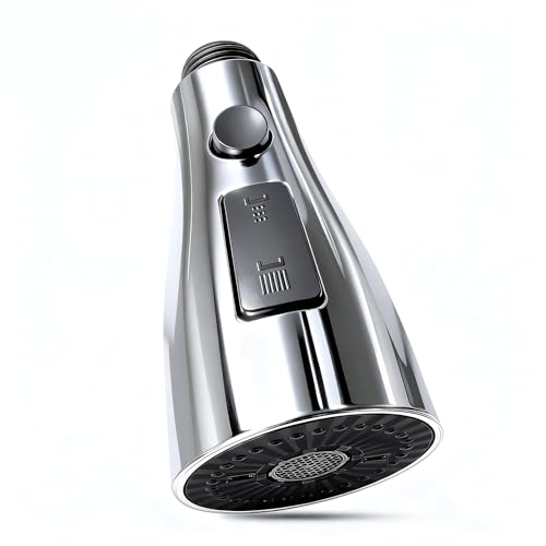 Kitchen Faucet Head Replacement with 3 Modes, Pull Down Spray Head for Kitchen Faucet, Kitchen Sink Sprayer Replacement Compatible with Moen, American Standard, Kohler Faucets - color: Chrome