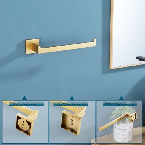 KOKOSIRI Towel Bar Gold Hand Towel Holder for Bathroom Kitchen Hardware Stainless Steel Wall Mounted, Brushed Gold, B3003BG - color: Brushed Gold