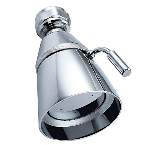 Angle Simple Shower Head High Pressure, Brass Shower Sprayer G 1/2, Chrome | High Flow Rinsing, Swivel Joint to Change Position, Adjustable Lever for Gentle Stream, Use in Bathroom or Outdoor - color: Chrome