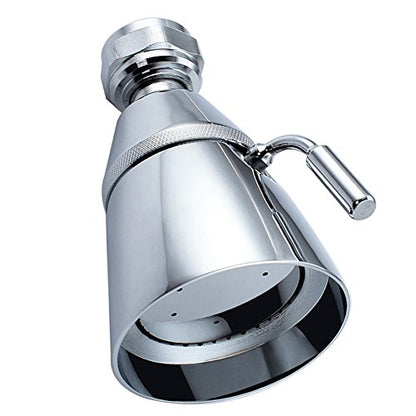 Angle Simple Shower Head High Pressure, Brass Shower Sprayer G 1/2, Chrome | High Flow Rinsing, Swivel Joint to Change Position, Adjustable Lever for Gentle Stream, Use in Bathroom or Outdoor - color: Chrome