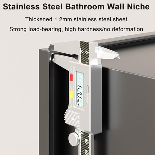 Stainless Steel Medicine Cabinet, Recessed Bathroom Niche with Glass Door, Hidden Tampon Storage Holder Wall Niche, Embedded Shower Caddy Organizer Bathroom Insert Shelf - size: Style 1