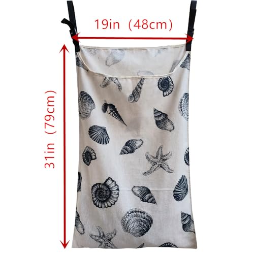 Hanging Laundry Hamper Bag, Stylish Durable Space Saving Laundry Bag with Zipper and Wide Open Top, Basket for Home, Dorm, or Travel, Hangs from Rails, Doors and Hooks