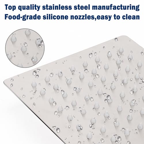 NearMoon Rain Shower Head, High Flow Stainless Steel Square Rainfall Shower, High Pressure Design, Awesome Shower Experience Even At Low Water Flow (6 Inch, Brushed Nickel) - color: Brushed Nickel, size: 6 Inch Square