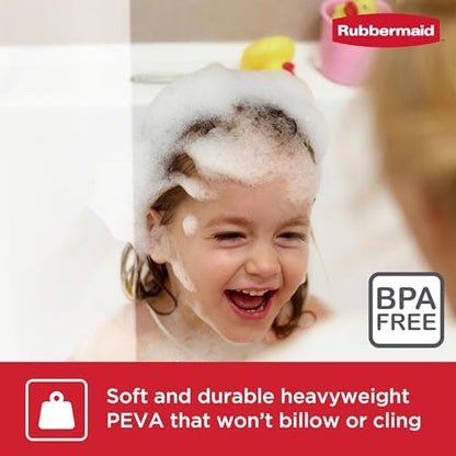 Rubbermaid Heavyweight PEVA Shower Curtain Liner, Waterproof Shower Liner with Rustproof Metal Grommets and Weighted Magnetic Hem, BPA-Free, 70 x 72 Inches, Frosty with Charcoal Grommets (Pack of 2) - color: Frosty, size: 70"W x 72"L (Pack of 2), style: W