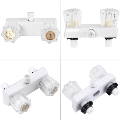 RV Shower Faucet with Shower head and Hose - Non-Metallic RV Shower Kit, On/Off Valve & Diverter, Handheld Shower Replacement for RV,5thWheels,Motorhomes,Travel Trailers,Campers（White） - color: White