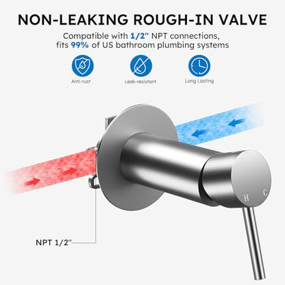 Arofa Built-in Hot and Cold Bidet Sprayer for Toilet, Hands-Free Control | Wall-Mounted Design, Dual Control Modes, Leak-Free Bidet Hose, Feminine/Baby/Pet Wash, Cloth Clean & Rinse, Stainless Steel - color: Brushed Nickel, size: Built-in Hot & Cold Water
