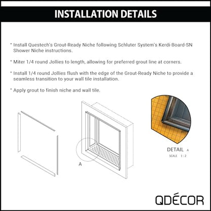 Decor Shower Niche, 12x12 Recessed Shower Shelf, Schluter Kerdi Board Tile Ready Niche Insert, Shower Organizer Bathroom Storage, Decorative Wave Tile, Oil Rubbed Bronze