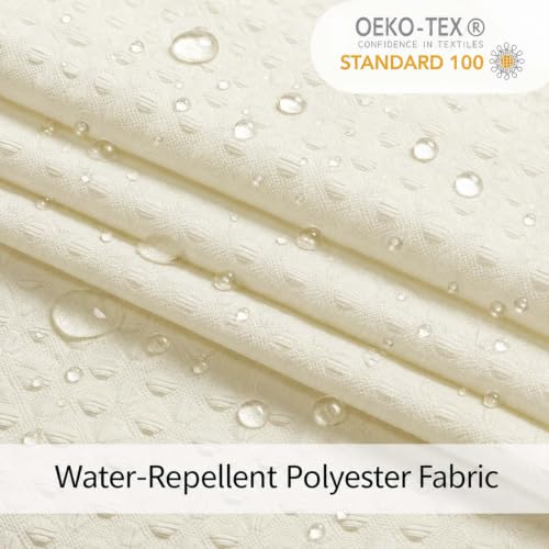 Cream Stall Shower Curtain 36 x 72 Inch, Textured Soft Fabric Waffle Narrow Size Modern Shower Small Curtain for Bathroom Hotel, Machine Washable, Water Resistant, 36Wx72L Inches - color: Cream, size: 36"W x 72"L (Pack of 1)