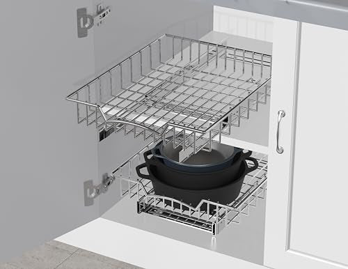 Simple Houseware Under Cabinet Pull Out Sliding Shelf Drawer, 17Dx13W | for Kitchen Organizer - size: 17" D x 13" W