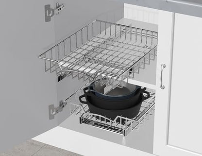 Simple Houseware Under Cabinet Pull Out Sliding Shelf Drawer, 17Dx13W | for Kitchen Organizer - size: 17" D x 13" W
