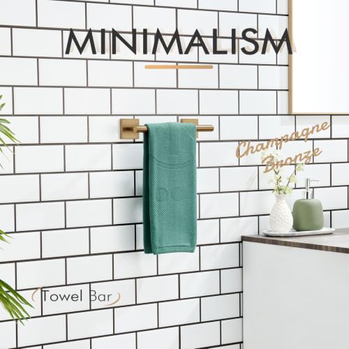 KOKOSIRI Towel Rack for Bathroom Wall Mount 9-Inch Hand Towel Ring Holders Champagne Bronze Bathroom Organization and Storage Stainless Steel, B4005CPG-L9 - color: Champagne Bronze