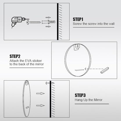 30inch Sliver Round Mirror,Aluminum Brush Framed,Wall Mounted Vanity Mirror,5MM Copper Free Mirror - size: 30"L x 30"W
