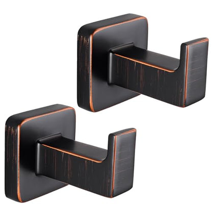 Oil Rubbed Bronze Square Wall Hanger, Towel Hanger, Wall Mounted, Bathrobe Hook 2 Bathroom Hooks - color: Oil Rubbed Bronze x 2