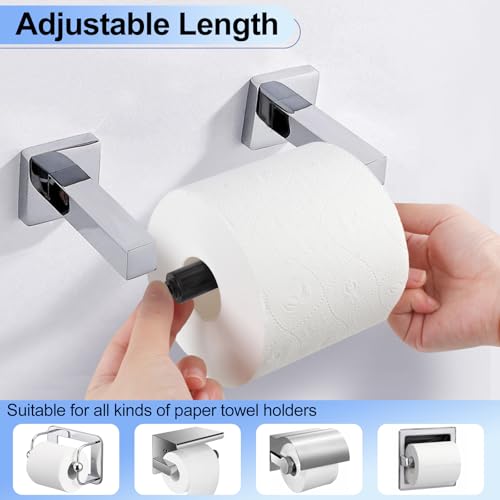 Rindion 4 Pack Toilet Paper Holder Spring Rod, Black Toilet Paper Roller Replacement, Plastic Toilet Paper Holder Replacement Rod - color: Black