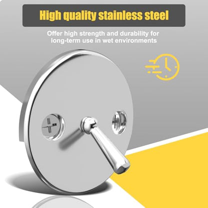 Trip Lever Bathtub Overflow Faceplate, Chrome | Trip Levers Tub Overflow Drains Cover with Matching Screws - color: Chrome Cover